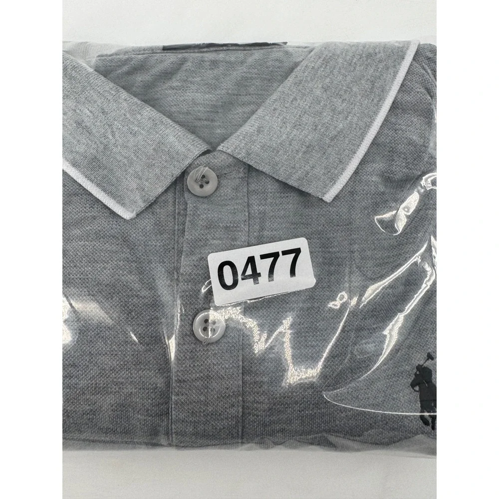 Polo Ralph Lauren Mens Gray Short Sleeve Tipped Collar Cotton Polo Shirt XL